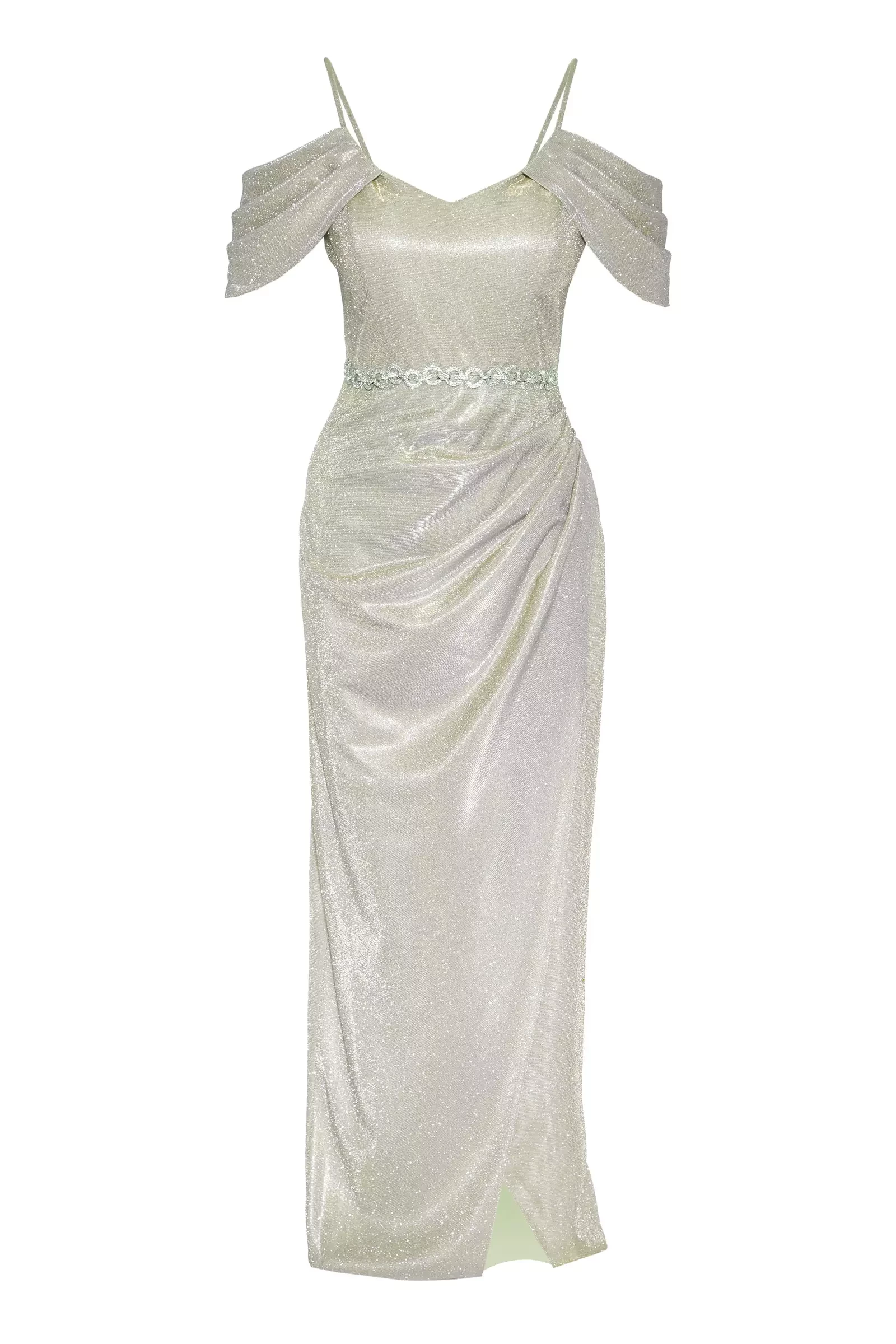Gold Plus Size Glare Sleeveless Long Dress | All | KeiKei