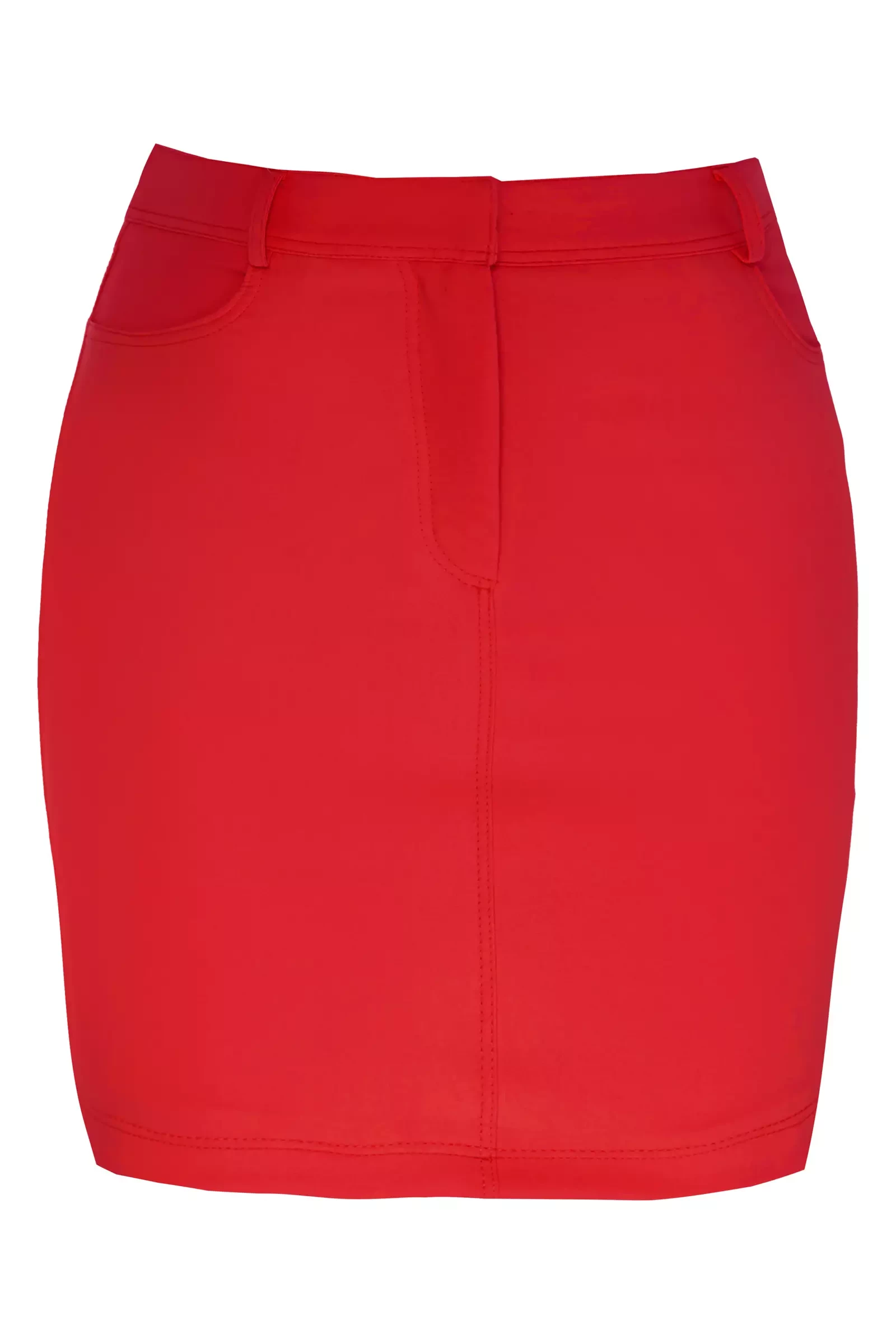 Red crepe mini skirt