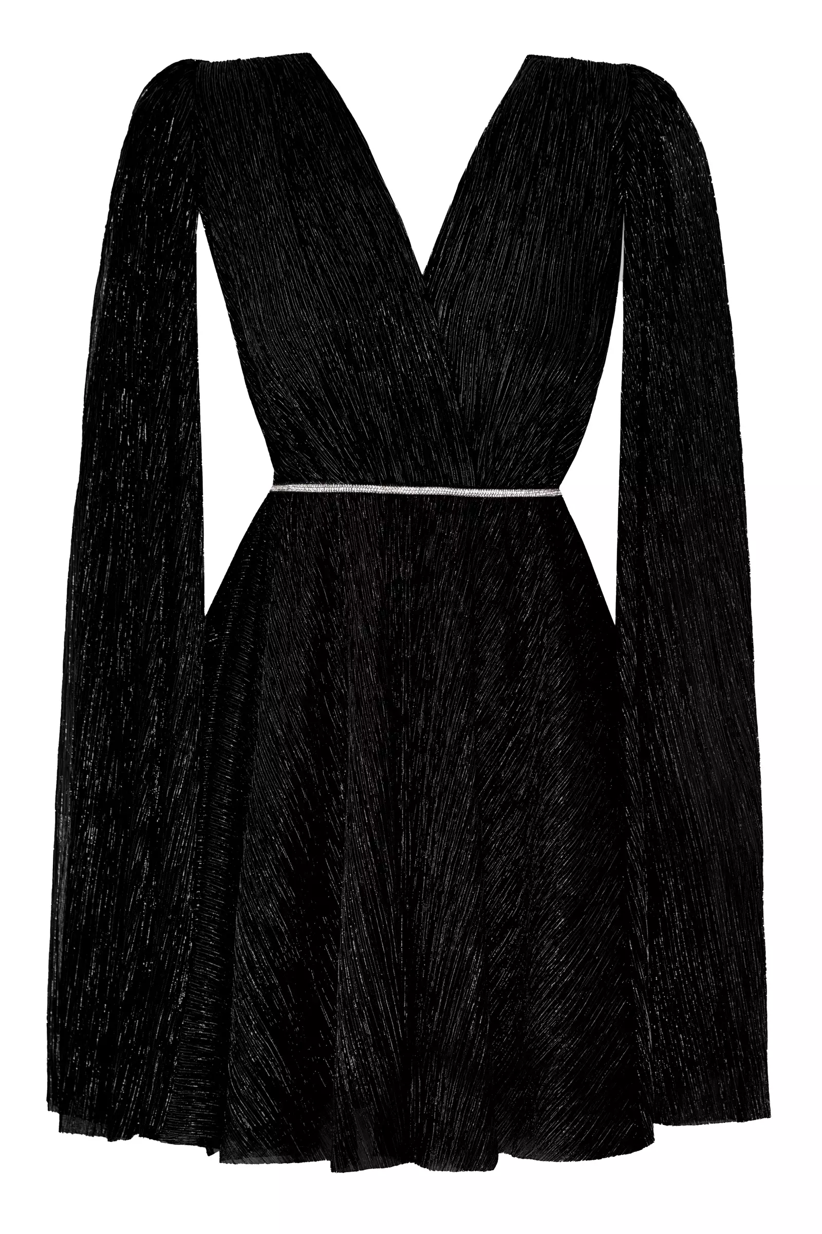 Black moonlight long sleeve mini dress
