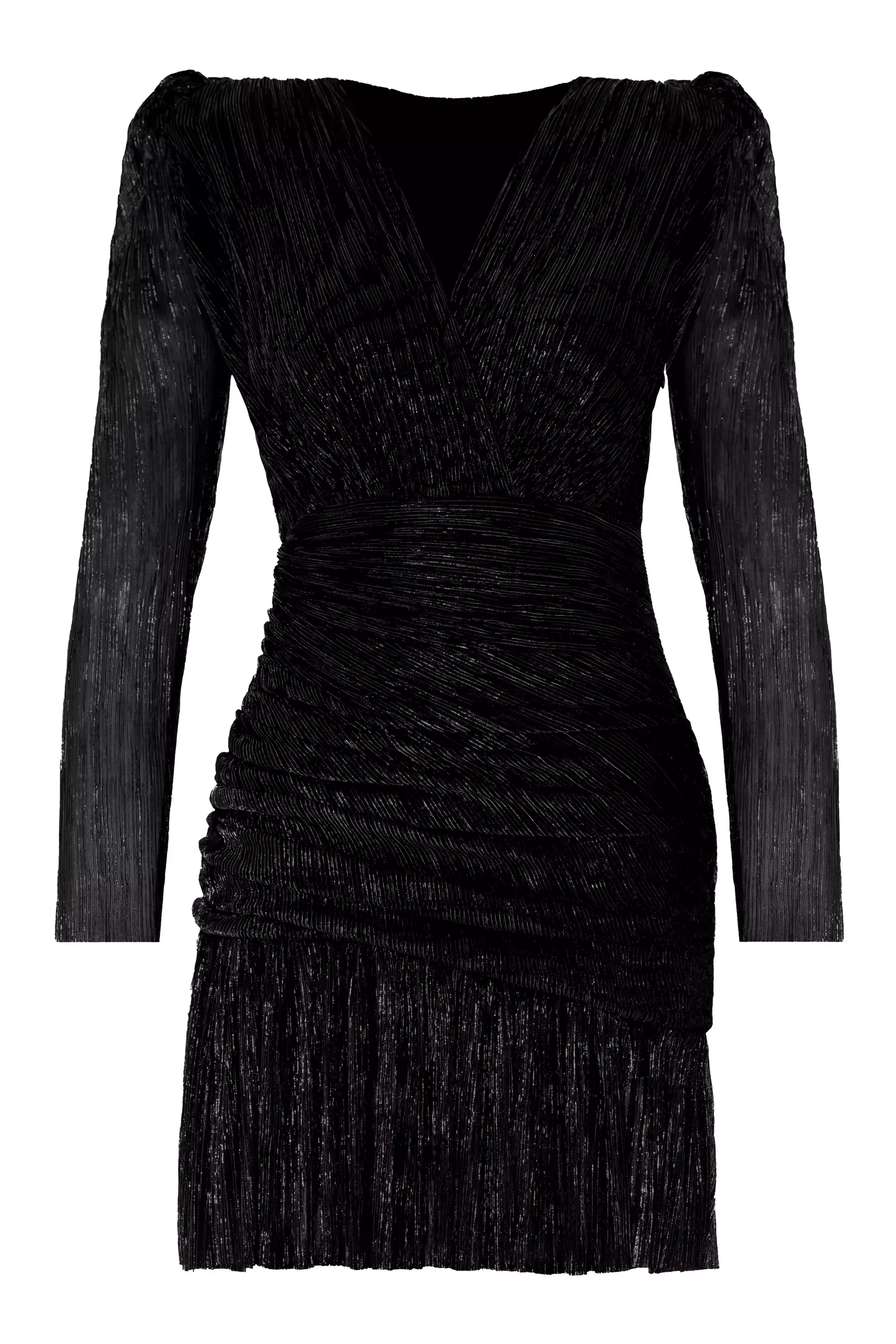 Black sparky long sleeve mini dress