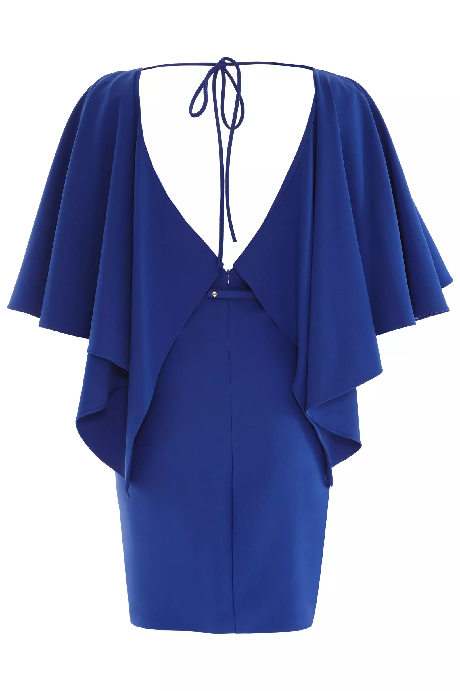 Blue crepe short sleeve mini dress