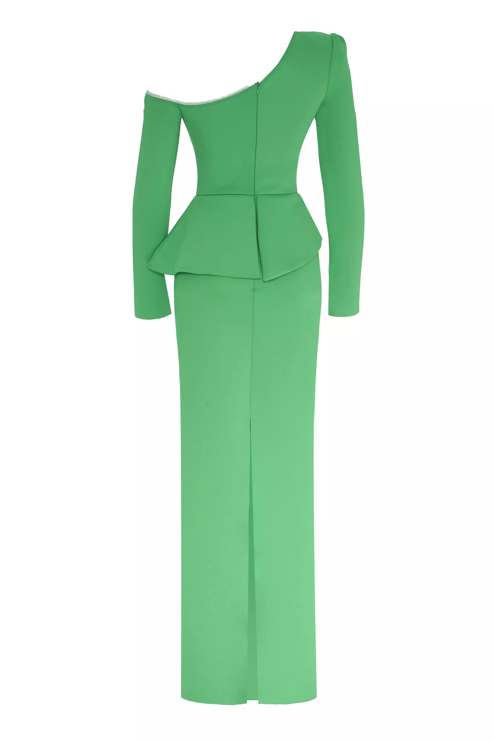 Green wowen long sleeve maxi dress