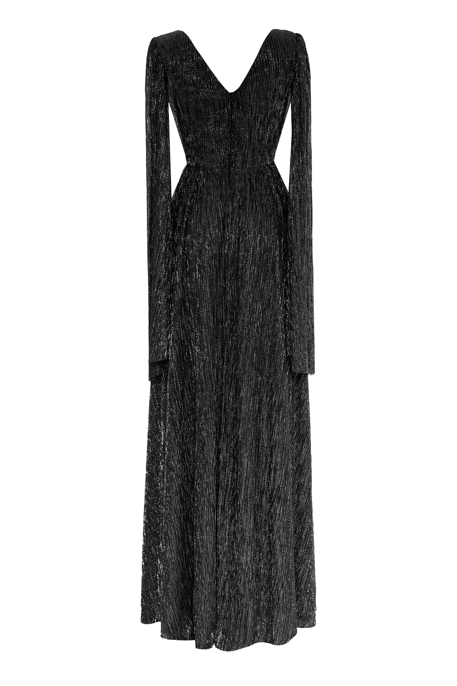 Siyah gümüş moonlight sleeveless maxi dress
