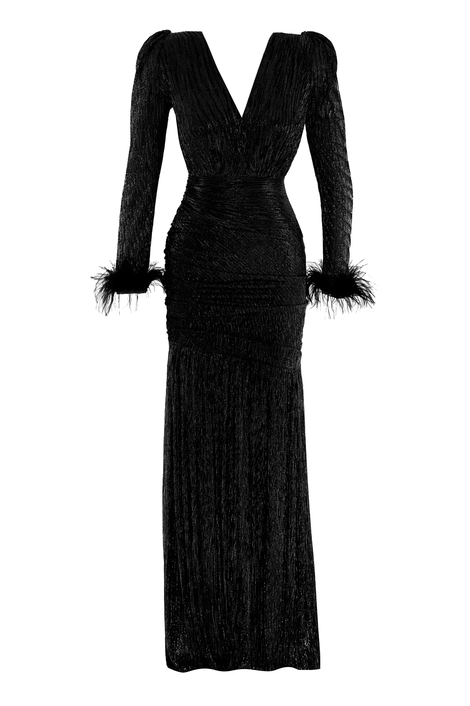 Black moonlight long sleeve maxi dress
