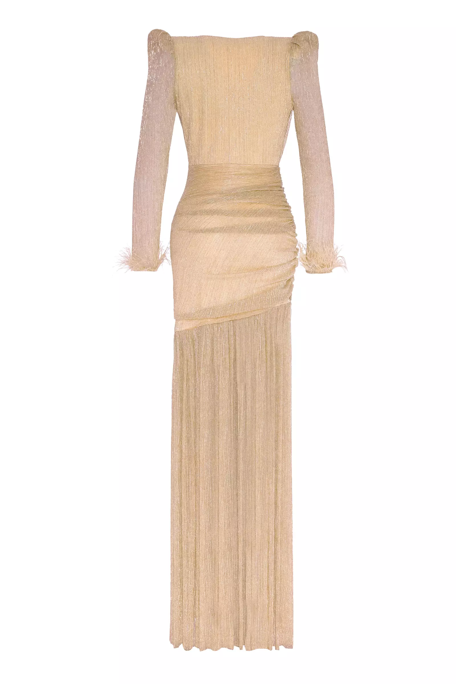 Gold moonlight long sleeve maxi dress