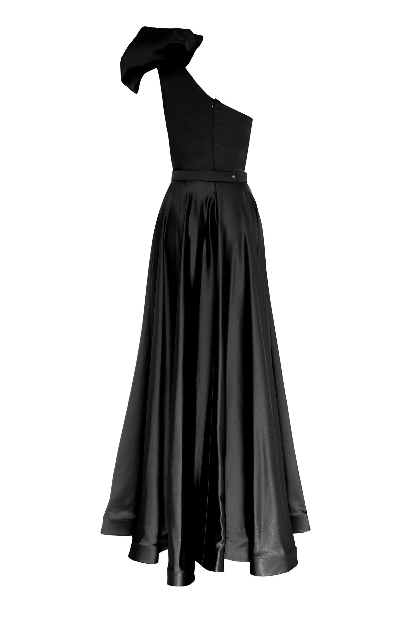 Black Plus Size Satin Sleeveless Maxi Dress | Black Dresses | KeiKei