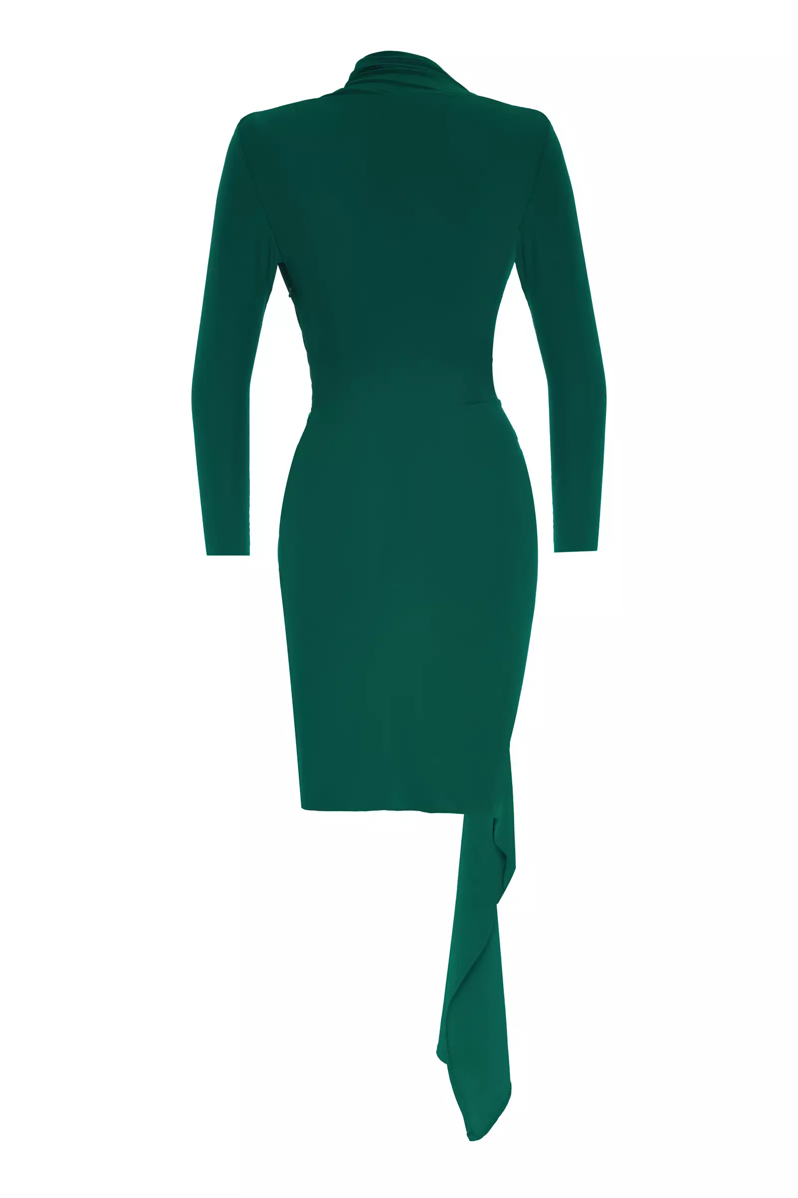 Green sendy long sleeve midi dress