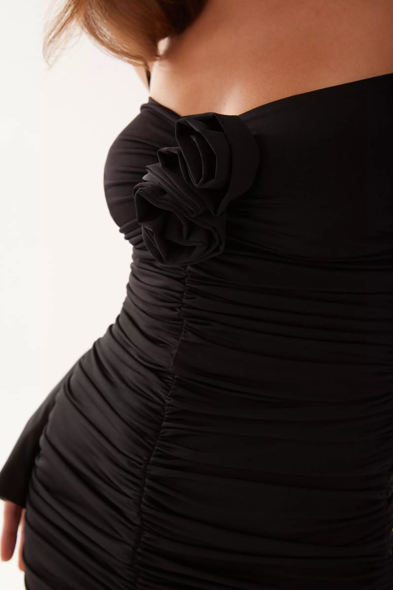 Black sendy long sleeve mini dress