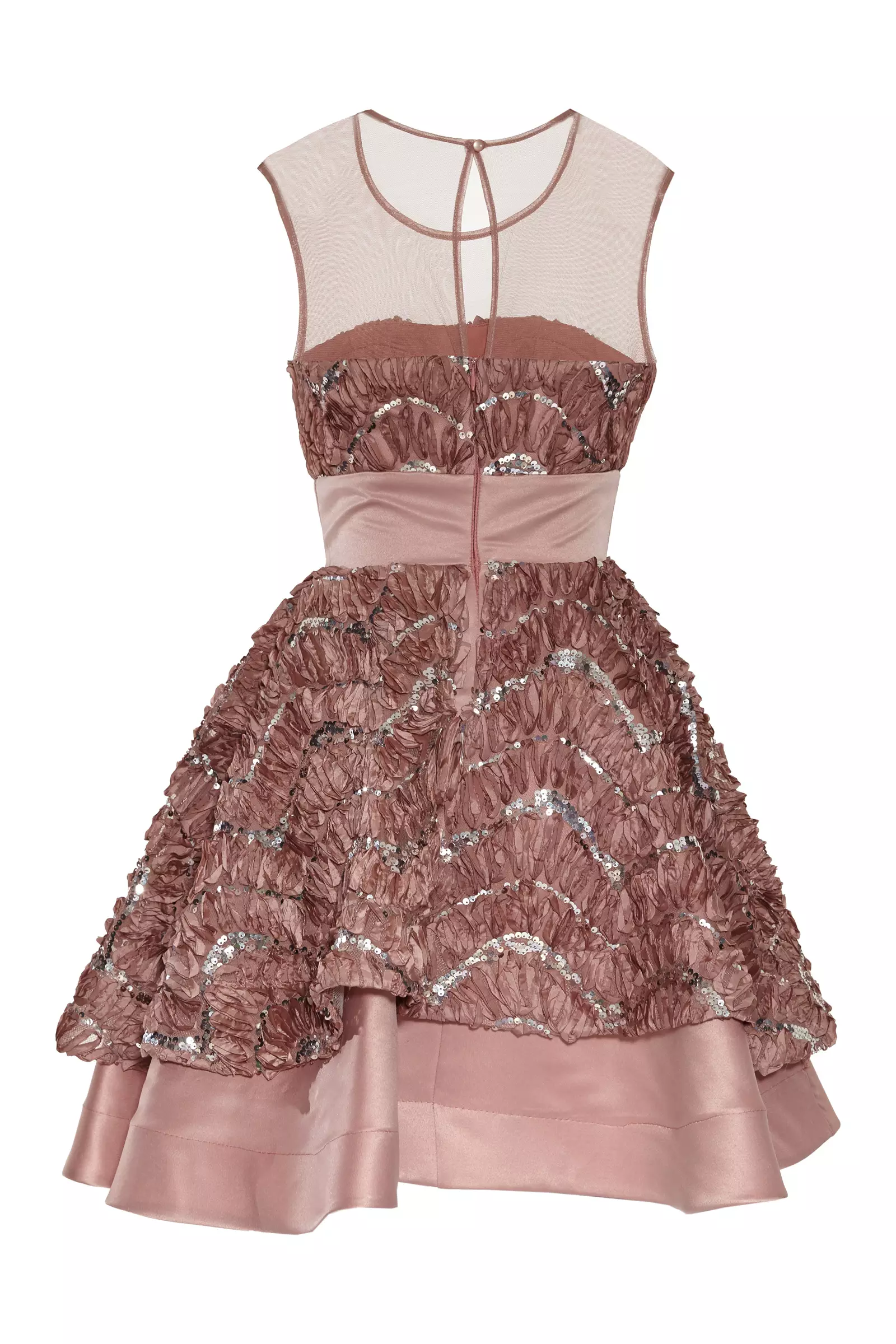 Printed lace sleeveless mini dress